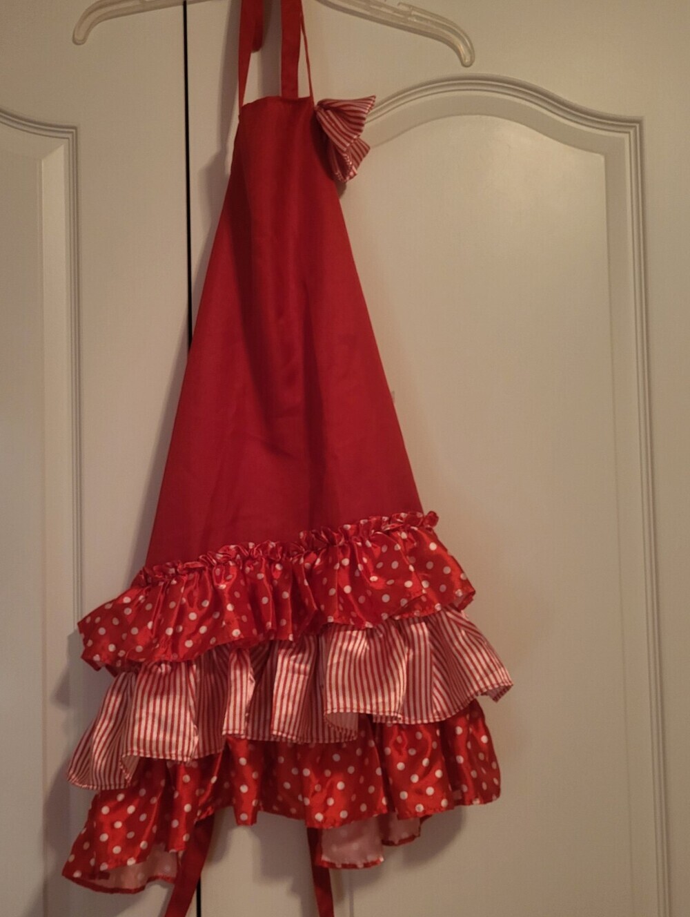 Red Ruffled Polka Dot Apron